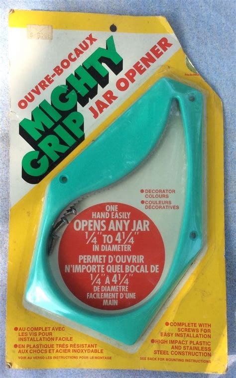 Vintage Mighty Grip Jar Opener Under Cabinet Turquoise Opens Jars .25 ...