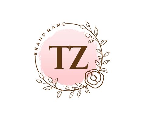 Initial TZ feminine logo. Usable for Nature, Salon, Spa, Cosmetic and Beauty Logos. Flat Vector ...