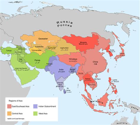 A Map Of Asia