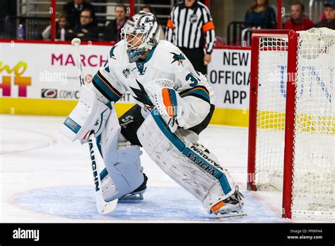 San Jose Sharks goalie Martin Jones (31) during the NHL game between ...