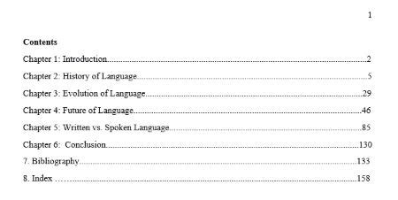 Table of Contents | Definition, Format & Examples - Lesson | Study.com