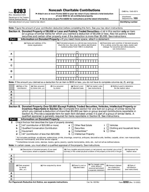 Irs Form 8283 Printable - Printable Forms Free Online