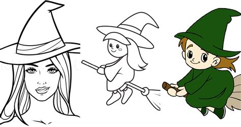 20 Easy Witch Drawing Ideas - How To Draw A Witch - Blitsy