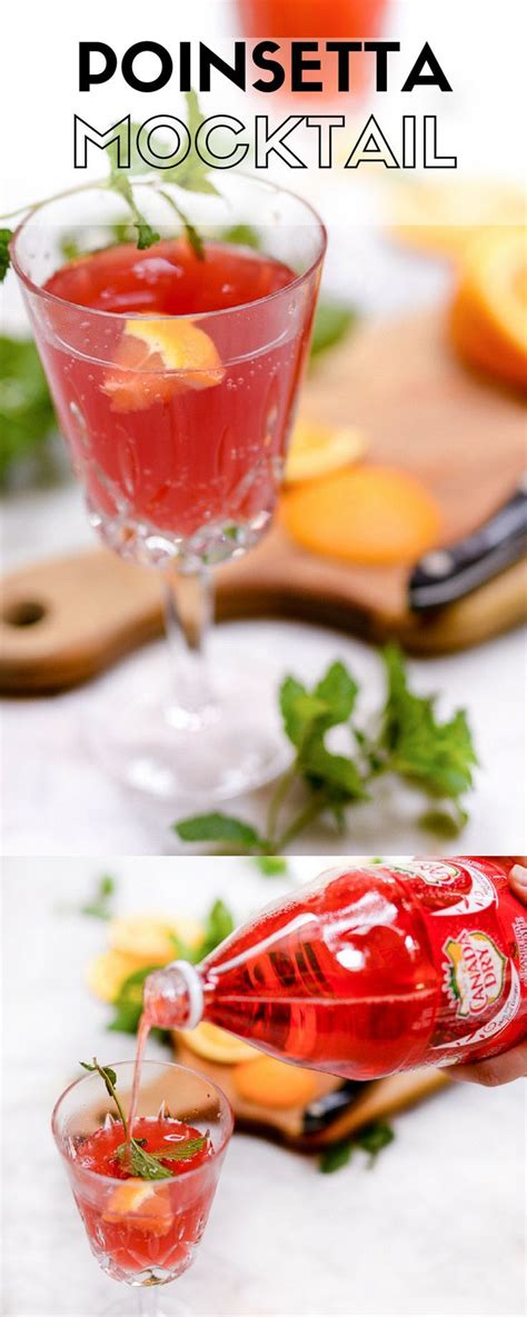 Poinsetta Mocktail: this easy nonalcoholic drink recipe is perfect for ...