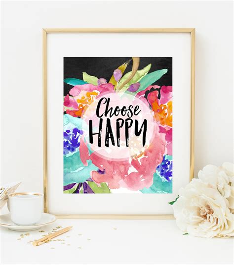 CHOOSE HAPPY Printable Art Print 8x10 Happiness Print Be - Etsy