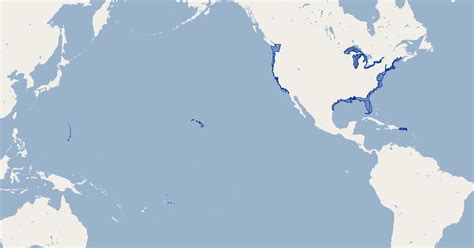 US Coastal Zone Management Act Boundary - World | GIS Map Data | US ...