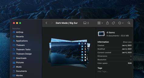 Macos Big Sur Dark Mode