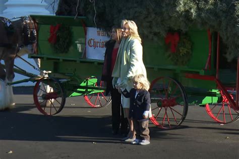 Jill Biden Receives the 2022 White House Christmas Tree, a Tall White Fir