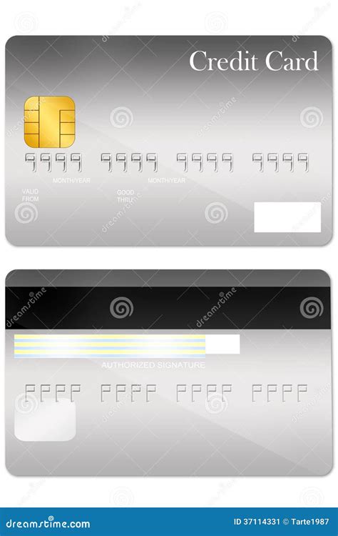 Front and Back Credit Card Template Stock Illustration - Illustration of blank, white: 37114331