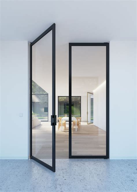 modern glass double door