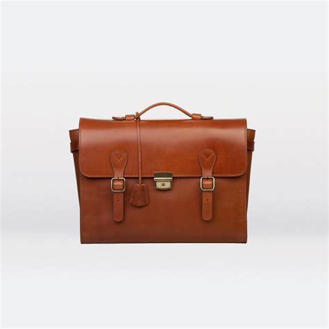 Brown Leather Portfolio Briefcase — Eagle Falcon Handcrafted