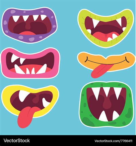 Cute monster mouth Royalty Free Vector Image - VectorStock