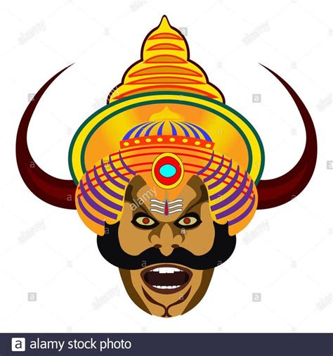 Download this stock vector: Vector Illustration Raavan face.Happy Ram Navami. - 2C9GK39 from A ...