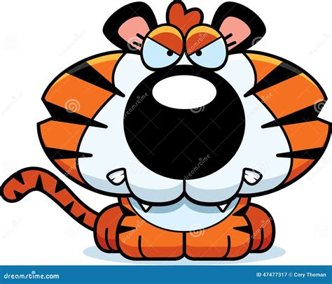 Cartoon Angry Tiger Cub Stock Vector - Image: 47477317