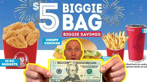 WENDY'S BIGGIE BAG MEAL | 4 x Wendy's Biggie Bag Meal | Wendy's $5 Biggie Bag $20 Wendy's ...