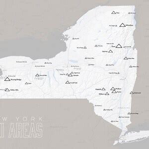 New York Ski Resorts Map 18x24 Poster - Etsy