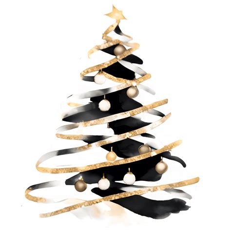 Elegant Black and Gold Christmas Tree · Creative Fabrica