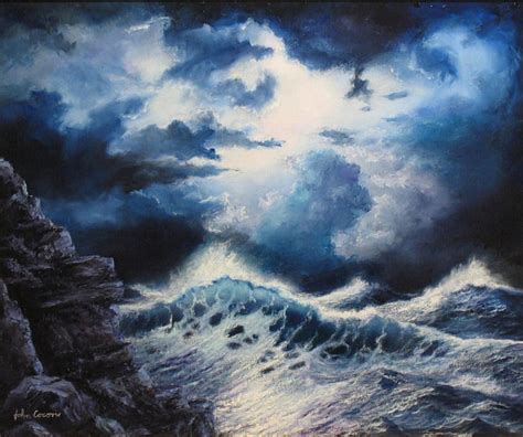 Sea Storm Painting by John Cocoris - Fine Art America