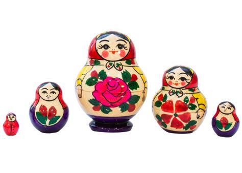 Semenov 5pc./3" Potbellied Doll - Folk Art