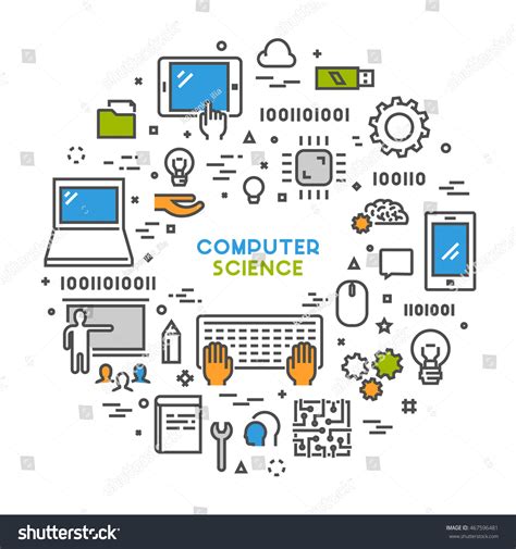 Line Web Concept Computer Science Vector Stock Vector (Royalty Free ...