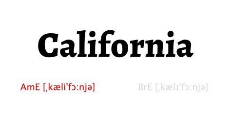 How to Pronounce California in American English and British English - YouTube