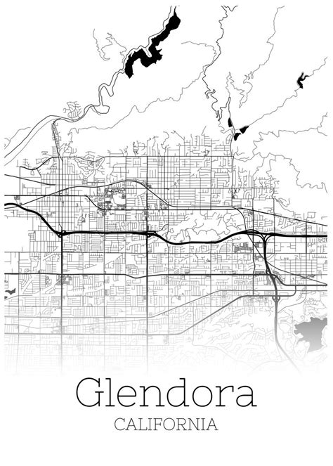 'Glendora California map' Poster, picture, metal print, paint by RelDesign | Displate