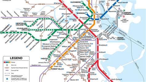 Boston T Red Line Map - London Top Attractions Map