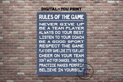 Rules of the Gamesports Wall Art Sports Wall Decor DIGITAL | Etsy