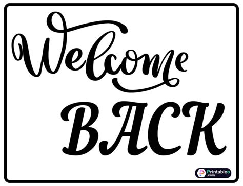 25+ Welcome Back Sign | Download FREE Printable PDFs