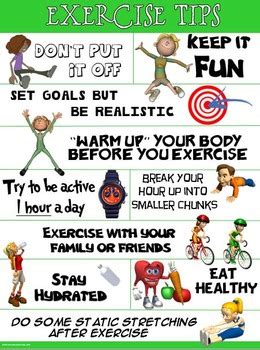 PE Poster: Exercise Tips by Cap'n Pete's Power PE | TpT