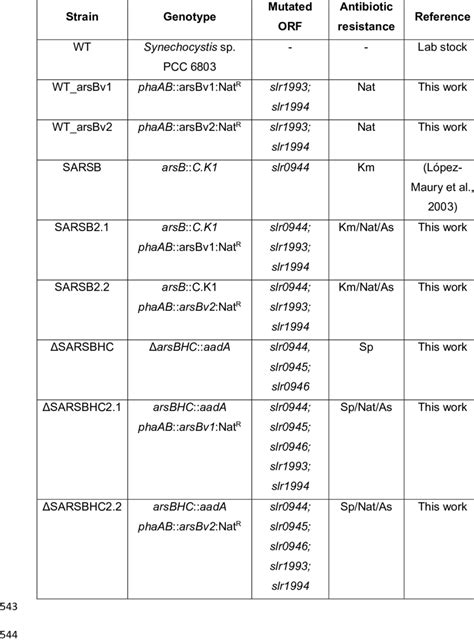 Synechocystis sp. PCC 6803 strains used in this work. 542 | Download ...