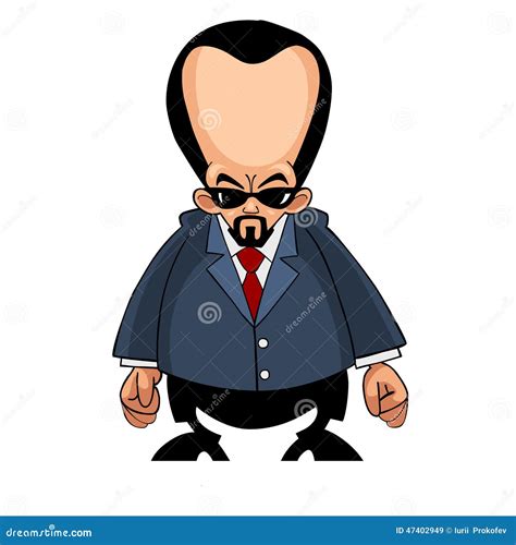 Cartoon Man With A Big Head In A Suit And Sunglasses Stock Vector ...