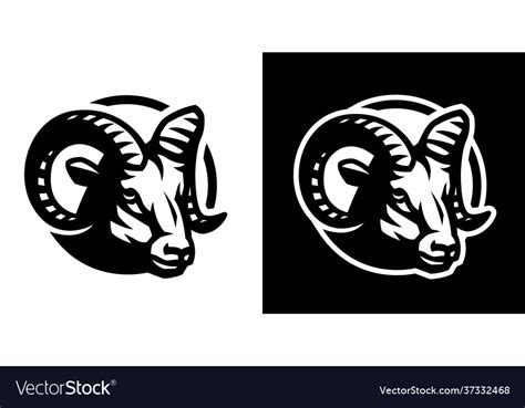 Ram head logo on a light and dark background Vector Image