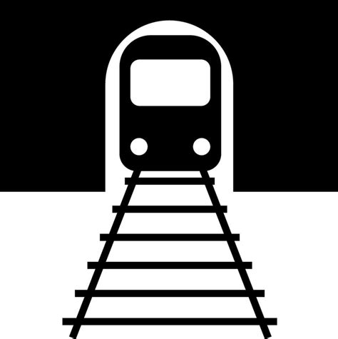 Black and white railway tunnel icon. 24925805 Vector Art at Vecteezy