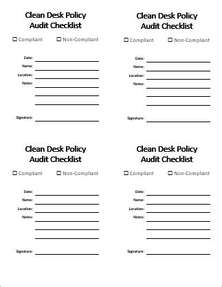 Clean Desk Policy - Free Audit Checklist