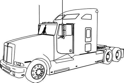 Tractor Trailer Drawing at GetDrawings | Free download