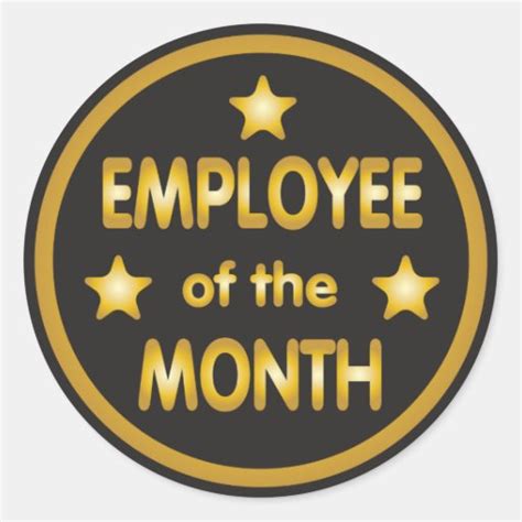 Employee of the Month Gold Stickers | Zazzle