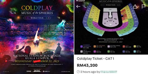 Scalper Lists Coldplay M'sia Concert Ticket For S$13K On Carousell, 34 ...