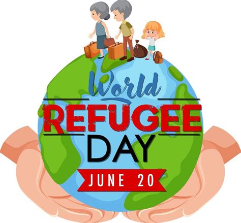 World Refugee Day banner with hands holding globe 2673679 Vector Art at ...