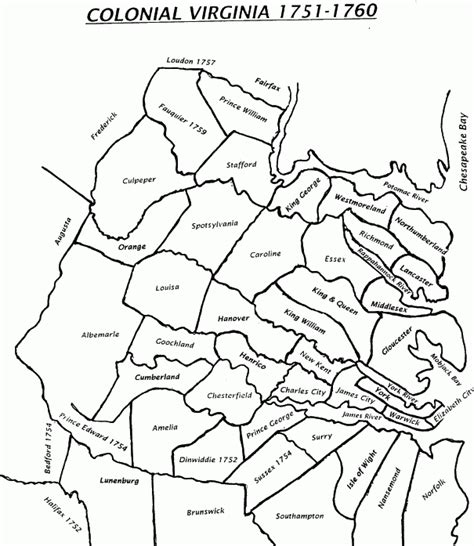 Colonial Virginia County Formation Maps | Virginia Map