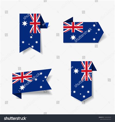 Australian Flag Stickers Labels Set Vector Stock Vector (Royalty Free ...