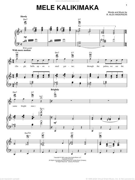 Midler - Mele Kalikimaka sheet music for voice and piano [PDF]