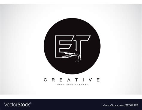 Et modern leter logo design with black and white Vector Image