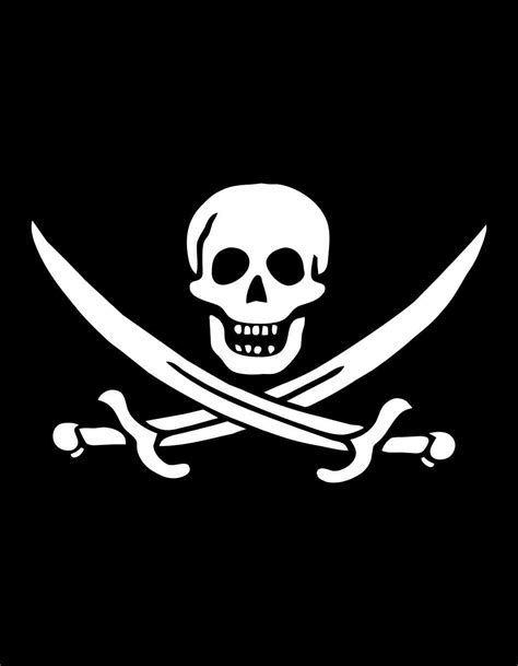 7in x 9in Jolly Roger Vinyl Sticker Pirate Flag Sheet Decal - StickerTalk®