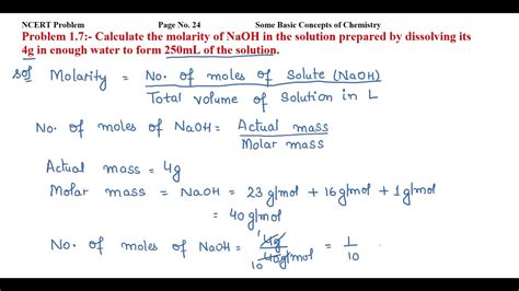 Calculate the molarity of NaOH in the solution prepared by dissolving its 4g in enough water ...