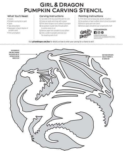 Dragon (Pumpkin Stencil - Pumpkin Pattern - Pumpkin Template - Jack-o-lantern) : r/PumpkinStencils