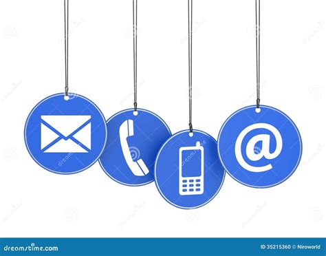 Web Contact Us Icons On Blue Tags Stock Illustration - Illustration of ...