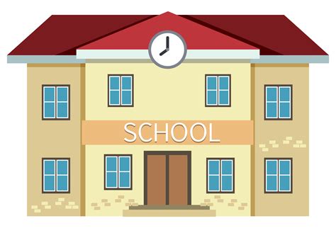 A yellow school building 302462 Vector Art at Vecteezy