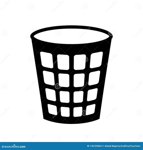 Empty recycle bin icon stock vector. Illustration of laundry - 136729664