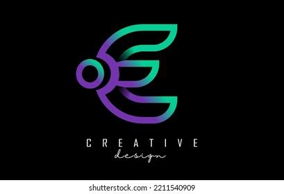 Outline Letter E Logo Minimalist Gradient Stock Vector (Royalty Free) 2211540909 | Shutterstock